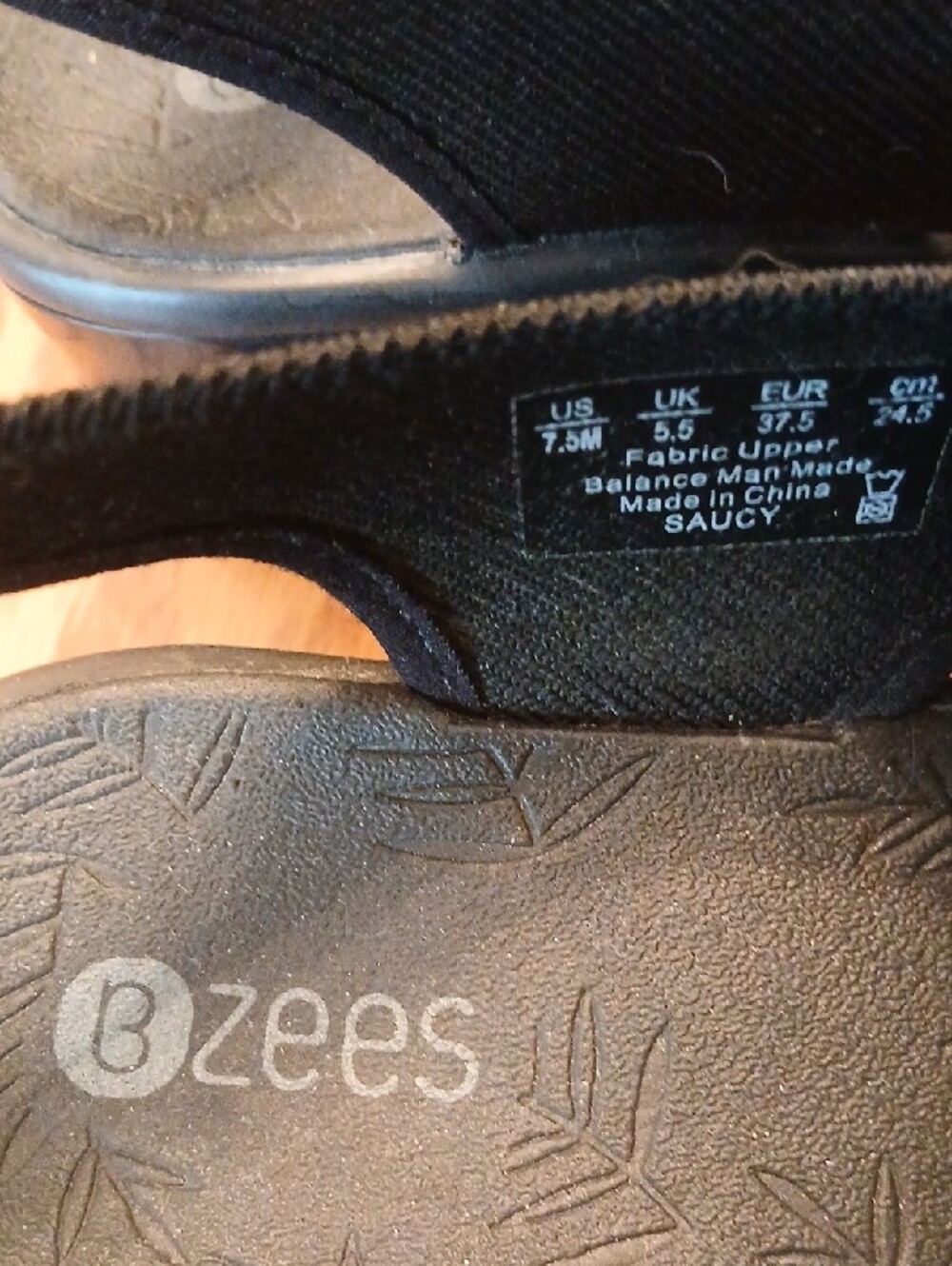 Bzees Black Slingback Sandals with Sparkle Embellishments - Picture 2 of 7